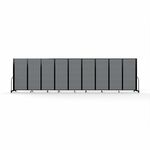 Screenflex Portable Partitions Full Motion Room Dividers - 9 Panels - 25.1 ft Width x 82" Height - Steel Frame - Fabric, Polyester - Gray - 1 Each SCXFSH6109BDG