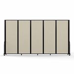 Screenflex Portable Partitions Full Motion Room Dividers - 5 Panels - 14.1 ft Width x 90" Height - Steel Frame - Fabric, Polyester - Sand - 1 Each SCXFSH765BSND