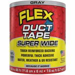 FLEX SEAL Super Wide Duct Tape - 20 ft Length x 4.60" Width - Gray - Rubber Adhesive - Water Resistant, Weather Resistant, UV Resistant - For Reinforcing, Box, Household, Repair, DIY, Sealing, Drafting, Window, Door, Furniture, Fabric, ... - 6 / Carton FLXDTGRYR4620