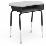 Lorell League Dry-Erase Top Student Desk with Book Box - x 33" Width x 20" Depth - Material: Hard Plastic - Finish: Gray Nebula - Durable, Storage Space - For Student, Book, Storage - 2 / Carton LLR83092