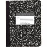 Roaring Spring Wide-ruled Composition Book - 60 Sheets - 120 Pages - Sewn/Tapebound - Both Side Ruling Surface - Wide Ruled Front Ruling - Red Margin - 15 lb Basis Weight - 7 1/2" x 9 3/4" Sheet Size - 7.5" Width x 9.8" Depth - White Paper - Black Marble  ROA77222CT