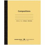 Roaring Spring Plain Cover Tapebound Comp Notebook - 48 Sheets - 96 Pages - Sewn/Tapebound - Both Side Ruling Surface - Wide Ruled Front Ruling - 15 lb Basis Weight - Legal - 8 1/2" x 7" Sheet Size - 7" Width x 8.5" Depth - White Paper - Black Binding - M ROA77308CT