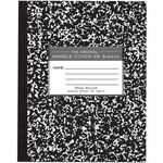 Roaring Spring Tape Bound Composition Notebooks - 36 Sheets - 72 Pages - Sewn/Tapebound - Both Side Ruling Surface - Wide Ruled Front Ruling - Red Margin - 15 lb Basis Weight - 7" x 8 1/2" Sheet Size - 7" Width x 8.5" Depth - White Paper - Black Binding - ROA77332CT