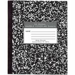 Roaring Spring Tape Bound Composition Notebooks - 48 Sheets - 96 Pages - Sewn/Tapebound - Both Side Ruling Surface - Wide Ruled Front Ruling - Red Margin - 15 lb Basis Weight - 7" x 8 1/2" Sheet Size - 7" Width x 8.5" Depth - White Paper - Black Binding - ROA77333CT