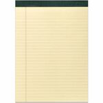 Roaring Spring Recycled Legal Pads - 40 Sheets - 80 Pages - Stapled/Tapebound - Both Side Ruling Surface - Wide Ruled Front Ruling - Double Line Red Margin - 15 lb Basis Weight - Legal - 8 1/2" x 11 3/4" Sheet Size - 8.5" Width x 11.8" Depth - Canary Pape ROA74712CT