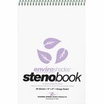 Roaring Spring Enviroshades Gregg-Ruled Steno Book - 80 Sheets - 160 Pages - Spiral Bound - Gregg Ruled Margin - 15 lb Basis Weight - 6" x 9" Sheet Size - 6" Width x 9" Depth - Orchid Paper - Board Cover - Smooth, Snag Proof, WireLock, Heavy Duty Cover, R ROA12264CT