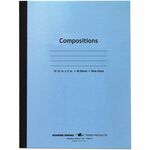 Roaring Spring Wide Rule Composition Notebook - 48 Sheets - 96 Pages - Sewn/Tapebound - Both Side Ruling Surface - Wide Ruled Front Ruling - Red Margin - 15 lb Basis Weight - 10 1/2" x 8" Sheet Size - 10.5" Width x 8" Depth - White Paper - Black Binding - ROA77501CT