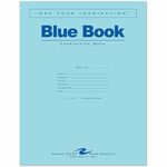 Roaring Spring Examination Book - 8 Sheets - 16 Pages - Stapled - Both Side Ruling Surface - Wide Ruled Front Ruling - Wide Ruled Red Margin - 15 lb Basis Weight - Legal - 11" Width x 8.5" Depth - White Paper - Blue Paper Cover - Smooth ROA77517CT