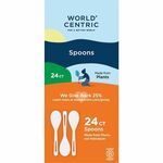 World Centric 6" TPLA Spoons - Spoon - Spoon - Breakroom - Dishwasher Safe - Plastic, Talc-filled Polylactic Acid (TPLA) - Beige - 24 / Pack WORSPPSR