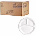 Genuine Joe BPI Certified Compostable Paper Plate - Breakroom, Food - Disposable - Microwave Safe - 10" Diameter - White - Sugarcane, Paper Body - 1 Carton GJO02045