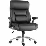 Lorell Big & Tall Flip Arm Chair - Mesh, Vinyl Back Material - Plastic Frame Material - Black - Armrest LLR40222