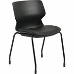 Lorell Deft 4-Leg Chair - Polyurethane Seat Material - Molded Plastic Back Material - Metal Frame Material - Black LLR62602