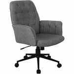 Techni Mobili Modern Upholstered Tufted Chair - 5-star Base - Gray - Polyester, Foam, Fabric - Armrest - 1 Each RTA2024GRY