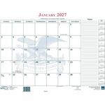 Unicor Blotter Style Monthly Calendar Pad - Monthly - 12 Month - January 2027 to January 2028 - 1 Month Single Page Layout - 22" x 18" Sheet Size - Desk, Desk Pad - White - 1 Each UCR6648794