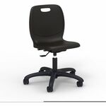 Lorell League Adjustable-Height Task Chairs - Material: Polypropylene - Finish: Black - Swivel, Casters, Versatile, Adjustable Seat, Swivel Caster, Dual Wheel Caster, Pneumatic Adjustment, 360&deg; Swivel, Hooded Caster, Swivel Casters - For Classroom, Co LLR83093BKPL