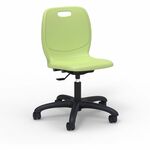 Lorell League Adjustable-Height Task Chairs - Material: Polypropylene - Finish: Green Apple - Swivel, Casters, Versatile, Adjustable Seat, Swivel Caster, Dual Wheel Caster, Pneumatic Adjustment, 360&deg; Swivel, Hooded Caster, Swivel Casters - For Classro LLR83093GNPL