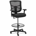 Alera Elusion Task Stool - Black Seat Color - Fabric Seat Material - Black Back Color - Mesh Back Material - Black Frame Color - Nylon Frame Material - 5-star Base - Black - Armrest ALEEL4614