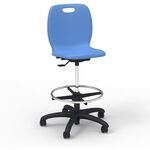 Lorell League Student Lab Stools - 14" Height - Material: Polypropylene - Finish: Sky Blue - Swivel, Ergonomic, Comfortable, Pneumatic Adjustment, 360&deg; Swivel, Mobility, Dual Wheel Caster, Hooded Caster, Swivel Casters - For Student LLR83094LBEPL