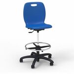 Lorell League Student Lab Stools - 14" Height - Material: Polypropylene - Finish: Cobalt - Swivel, Ergonomic, Comfortable, Pneumatic Adjustment, 360&deg; Swivel, Mobility, Dual Wheel Caster, Hooded Caster, Swivel Casters - For Student LLR83094MBEPL