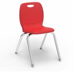 Lorell League Stacking Student Chairs - Four-legged Base - Red - Polypropylene LLR99905RDPL
