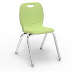 Lorell League Stacking Student Chairs - Four-legged Base - Green Apple - Polypropylene LLR99905GNPL