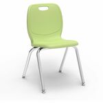 Lorell League Stacking Student Chairs - Four-legged Base - Green Apple - Polypropylene LLR99906GNPL