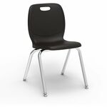 Lorell League Stacking Student Chairs - Four-legged Base - Black - Polypropylene LLR99906BKPL
