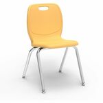 Lorell League Stacking Student Chairs - Four-legged Base - Squash - Polypropylene LLR99906YWPL