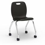 Lorell League Mobile Student Task Chairs - Four-legged Base - Black - Polypropylene, Poly LLR99909BKPL