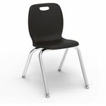 Lorell League Stacking Student Chairs - Four-legged Base - Black - Polypropylene LLR99905BKPL