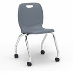 Lorell League Mobile Student Task Chairs - Four-legged Base - Graphite - Polypropylene, Poly LLR99909GYPL
