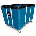 Royal Basket Trucks Heavy-Duty Basket Truck - 4 Casters - 4" Caster Size - Vinyl, Wood, Steel, Polyvinyl Chloride (PVC) - 54" Length x 34" Width x 30" Depth x 37.50" Height - Steel Frame - Blue RBTR24BBWHDA4