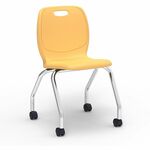 Lorell League Mobile Student Task Chairs - Four-legged Base - Squash - Polypropylene, Poly LLR99909YWPL