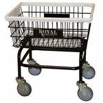 Royal Basket Trucks Wire Laundry Cart - Small - 4 Casters - 5" Caster Size - Wire, Polyvinyl Chloride (PVC), Vinyl, Steel - 27" Length x 22" Width x 11" Depth x 27.50" Height - White, Black RBTR27BKXW0A5U