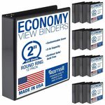 Samsill Light-Duty 3-Ring Binders - 2" Binder Capacity - Letter - 8 1/2" x 11" Sheet Size - 425 Sheet Capacity - 3 Ring - Fastener: Round Ring - Pocket: 2, Internal - Fiberboard - Black - Recycled - Clear Overlay, Pocket, Lay Flat, PVC-free, Clear Front,  SAMMP128560