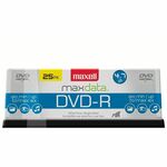 Maxell DVD Recordable Media - DVD-R - 16x - 4.70 GB - 25 / Pack - 120mm - 2 Hour Maximum Recording Time MAX638010