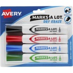Glass board markers 4.5 mm. 4 pcs. Black/Red/Green/Blue