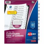 Avery&reg; Ready Index Binder Dividers - Customizable Table of Contents - 12 x Divider(s) - Printed Tab(s) - Month - Jan-Dec - 12 Tab(s)/Set - 8.5" Divider Width x 11" Divider Length - Letter - 3 Hole Punched - White Paper Divider - White Tab(s) - 20% Rec AVE11126