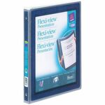 Avery Flexi-View™ Binder - 1/2" Binder Capacity - Letter - 8 1/2" x 11" Sheet Size - 100 Sheet Capacity - 3 x 0.50" Ring - Fastener: Round Ring - Pocket: 0, Internal - DuraHinge design - Polypropylene - Blue - Durable, Flexible, Lightweight, Preprin AVE15766