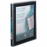 Avery Flexi-View™ Binder - 1/2" Binder Capacity - Letter - 8 1/2" x 11" Sheet Size - 100 Sheet Capacity - 3 x 0.50" Ring - Fastener: Round Ring - Pocket: 0, Internal - DuraHinge design - Polypropylene - Black - Durable, Flexible, Lightweight, Prepri AVE15767
