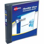 Avery&reg; Flexible View 3 Ring Binder, 1 Inch Round Rings, 1 Gray Binder (17676) - 1" Binder Capacity - Letter - 8 1/2" x 11" Sheet Size - 175 Sheet Capacity - 1 2/5" Spine Width - 3 Ring - Fastener: Round Ring - Pocket: 0 - Polypropylene - Gray - Recycl AVE17676