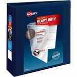 Avery Heavy-Duty View Binders with One Touch EZD Rings - 3" Binder Capacity - Letter - 8 1/2" x 11" Sheet Size - 670 Sheet Capacity - 3 1/2" Spine Width - 3 x 3" Ring - Fastener: Ring - Pocket: 4, Internal - Polypropylene - Navy Blue - Recycled - Adhesive AVE79803