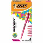 BIC Brite Liner Highlighters - Fluorescent Pink Ink - Water Based - 12 / Dozen BICBL11PK