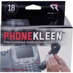 Read Right PhoneKleen Antibacterial Wipes - Pre-moistened - 18 / Box REARR1203