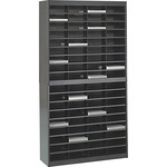 Safco 72-Compartment Literature Organizer - 750 x Sheet - 72 Compartment(s) - Compartment Size : 3" x 9" x 12.25" - 71" Height x 37.50" Width x 12.75" Depth - Floor - Interlockable - 0% Recycled - Black - Steel, Fiberboard - 1 Each SAF9241BLR
