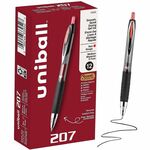 uniball™ 207 Gel Pen - 0.7 mm Pen Point - Refillable - Retractable - Red Ink - Gel-based - 12 / Dozen UBC33952
