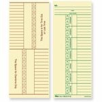 TOPS Named Days/Overtime Time Cards - 3.37" x 8.25" Sheet Size - Yellow - Manila Sheet(s) - Green, Red Print Color - 100 / Pack TOP12603