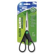 Westcott KleenEarth Recycled 7" Scissors - 2.75" Cutting Length - 7" Overall Length - Straight-left/right - Stainless Steel - Pointed Tip - Black, Silver - 1 Each ACM44218