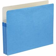 Smead Straight Tab Cut Letter Recycled File Pocket - 8 1/2" x 11" - 1 3/4" Expansion - Top Tab Location - Card Stock - Blue - Tear Resistant - 10% Recycled - 1 Each SMD73215