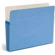 Smead Straight Tab Cut Letter Recycled File Pocket - 8 1/2" x 11" - 3 1/2" Expansion - Top Tab Location - 9 pt. - Blue - Tear Resistant - 10% Recycled - 1 Each SMD73225
